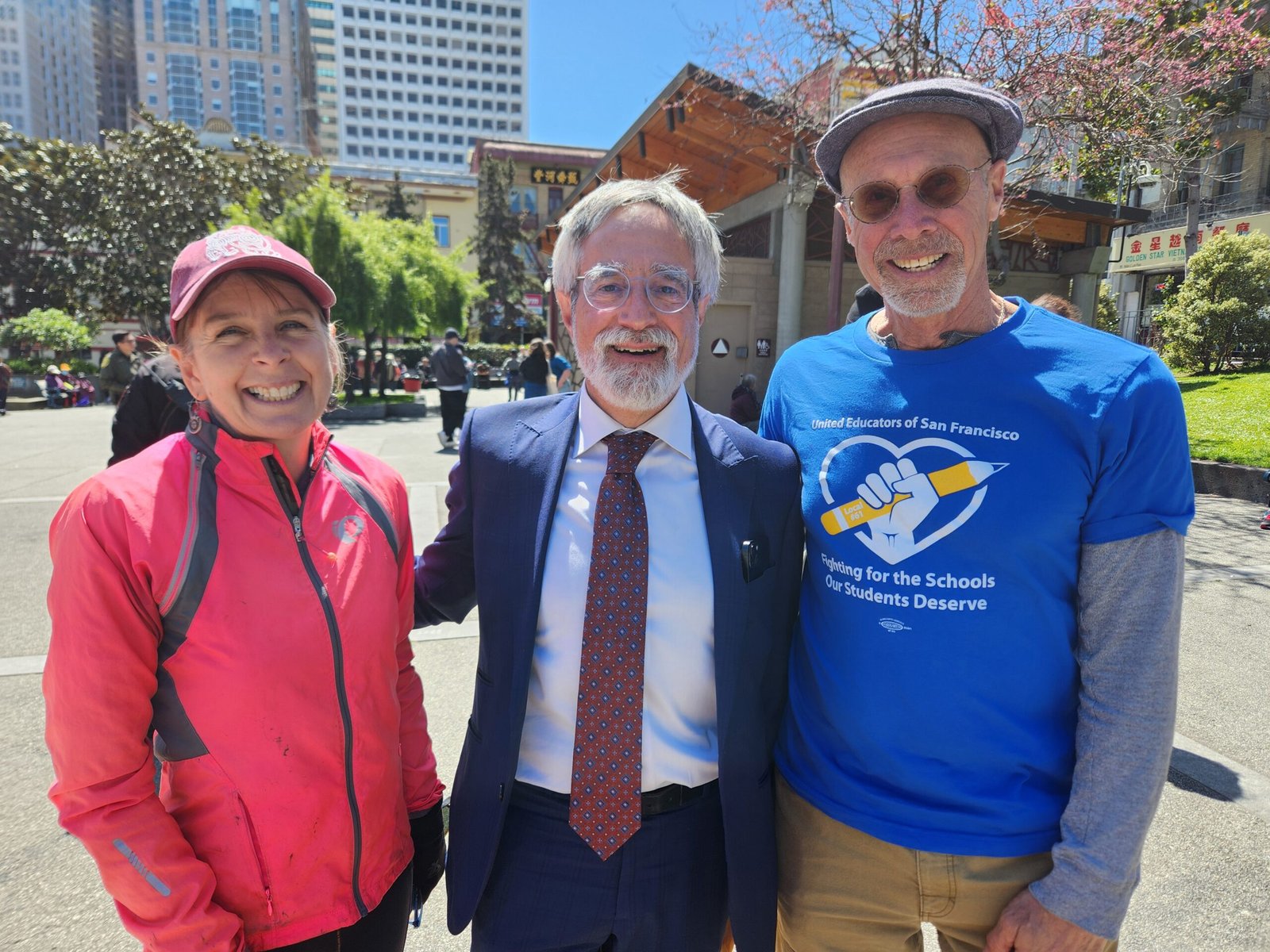 Aaron Peskin with supporters