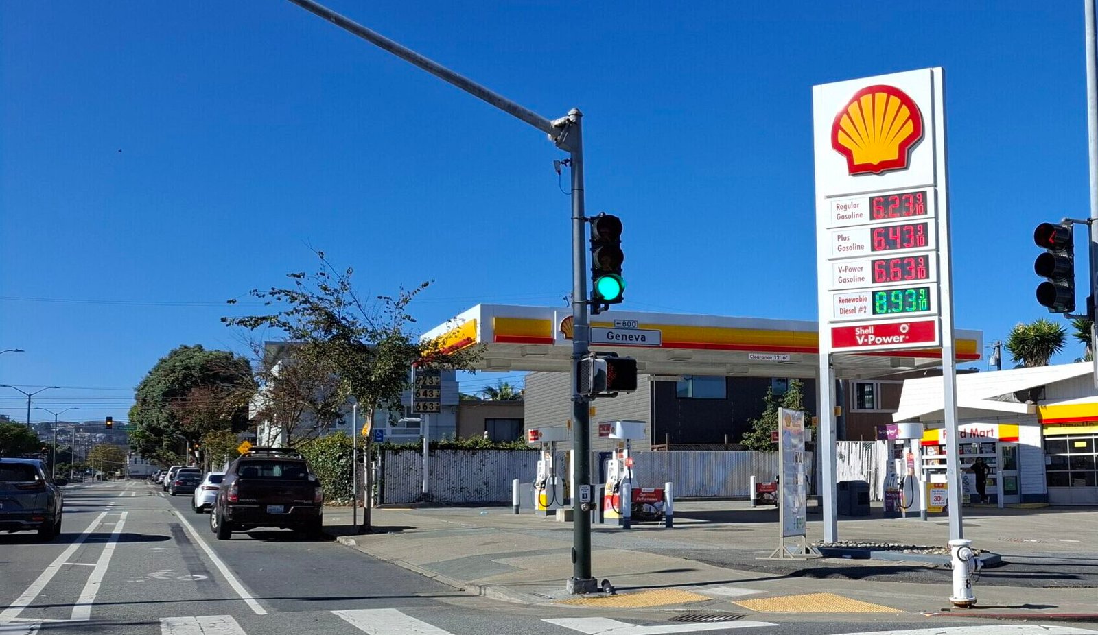 In San Francisco the price of diesel is about $9 a gallon.